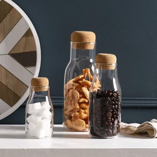 Set of 3 Air Tight Glass Storage Jar with Lid Coffee Beans Tea Spice Sugar Oatmeal Sealing Organizer Kitchen Dry Food Container