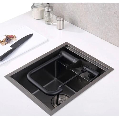 Nanometer Cloaking 304 Stainless Steel Handmade kitchen Bar Counter Sink Cover hidden Single Small Size Kitchen Sink