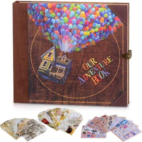Our Adventure Book DIY Hand Tie Gift Balloon Photo Album Retro Vintage Kraft Paper Scrapbook Wedding Gift For Bride New