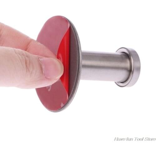 Stainless Steel Round Without Drilling Self Adhesive Wall Mounted Towel Clothes Hook Sticker Robe Coat Hanger Bathroom F17 21