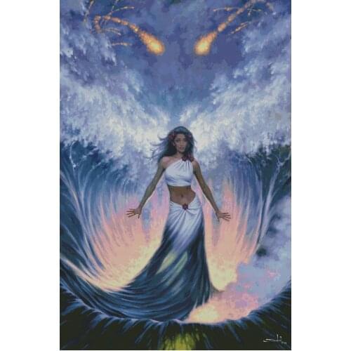 Needlework,14CT Counted Desire Woman fireworks Embroidery,DIY Cross stitch kits,Arts People Pattern Cross-Stitching Decor