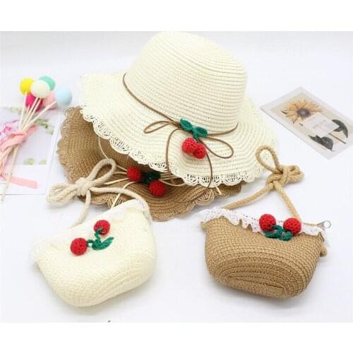 Summer baby flower breathable hat straw hat handbag hat child hat boy girl sun visor UV protection