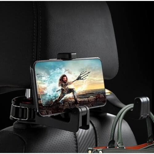 Wonderlife Car Headrest Hook & Phone Holder Seat Back Hanger For Rear Seat Cradle Clips For Dropshipping