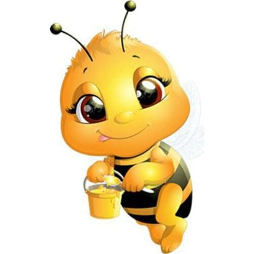 JuYouHui Exterior Accessories Decal Cute Lovely Little Bee Car Stickers Waterproof Sunscreen Bumper Boot Decals PVC