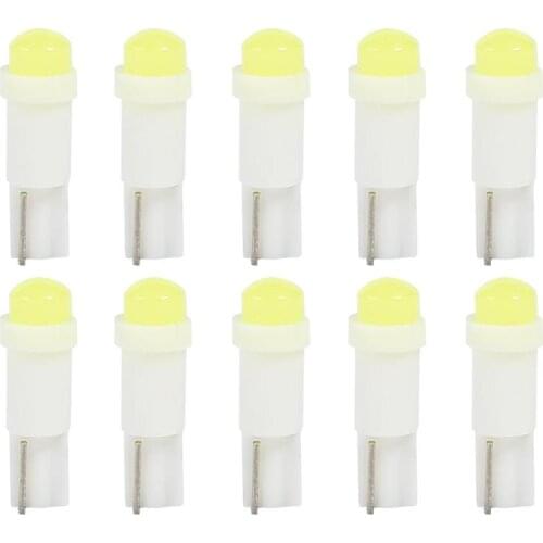 VODOOL 10Pcs 12V 1.2W T5 3D COB LED Bulbs For Car Auto Wedge Interior Dashboard Instrument Panel Light Indicator Reading Lamp