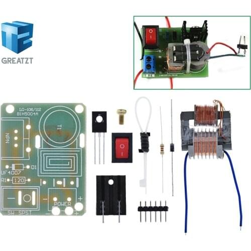 15KV High Frequency DC High Voltage Arc Ignition Generator Inverter Boost Step Up 18650 DIY Kit U Core Transformer Suite 3.7V