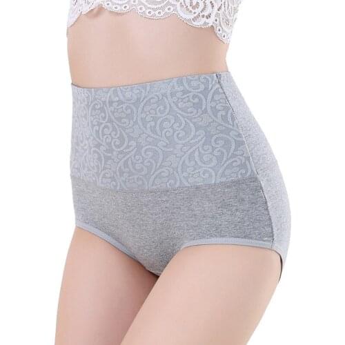 Yasemeen High Waist Cotton Briefs Breathable Comfort Panties Waist Control Briefs XL 2XL 3XL 4XL Plus Size Underwear for Women