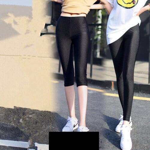 Womens black polyester leggings neon spandex leggings ladies high waist stretch skinny spandex leggings women