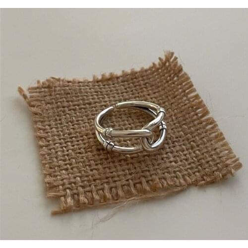 Hip Hop Fashion Index Finger Knuckle Ring Knotted Finger Tail Ring For Women Adjustable Opening Ring Punk Jewelry Accessories