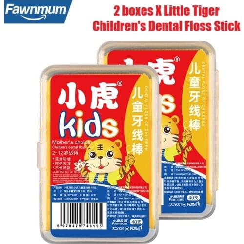 Fawnmum Dental Floss Children Smiley Plastic Toothpicks With Thread Dentistry Tool Interdental Brush for Teeth Cleaning Picks