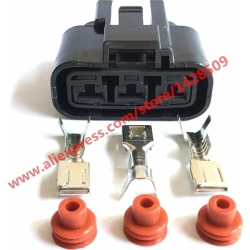 5 Sets Fan Socket Automotive Electrical Wire 3 Pin Power Cord Female Connector QLW-A-3F-B Receptacle Kit QLW-A-3F-GR For Honda