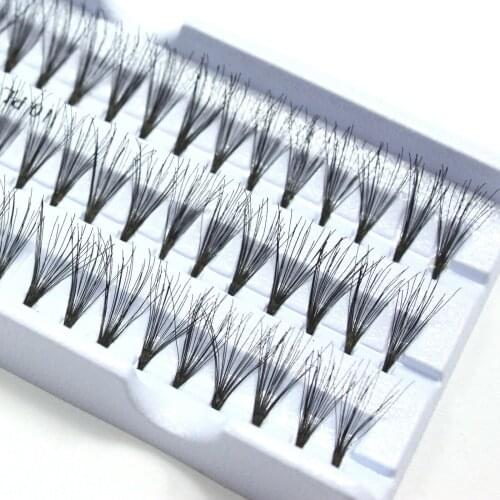 1 Box 60 Pcs False Eyelash Individual Lashes 5 PLY Flare Knot Black 8/10/12mm Mink Black Lash Clusters False Eye Lashes