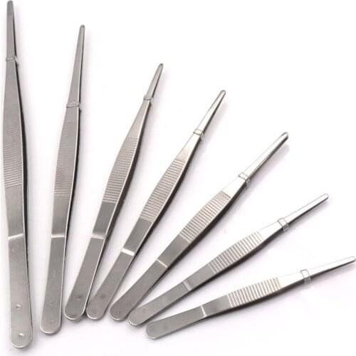 1pcs 12.5cm/14cm/16cm/18cm/20cm/25cm/30cm Stainless Steel Medical Dental Precision Long Straight Forceps Tweezers