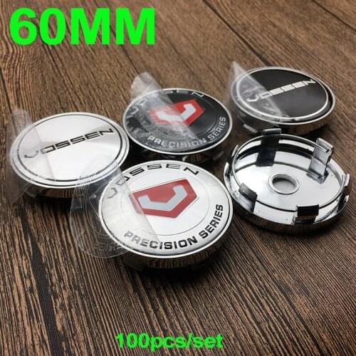 100PCS/SET For Vossen 60MM PVC Wheel Center Caps Car Logo 56mm Sticker Auto Accessory Emblem Wheels Rim Badge Covers Chrome