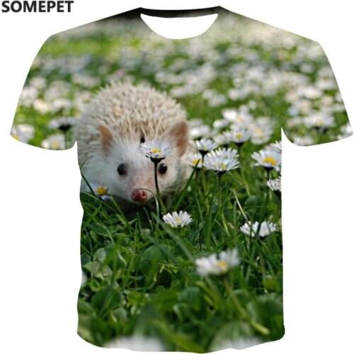 2020 New T-Shirt Hedgehog Pattern Casual Cool T-Shirt Printing Printing Quick Drying T-Shirt