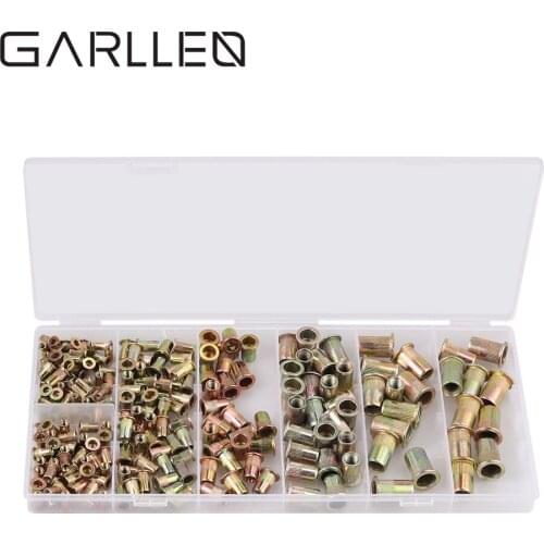 GARLLEN 220 Pcs Rivet Nuts Blind Rivet Nuts Assortment Rivet Nuts Set M3 M4 M5 M6 M8 M10 Size 5/6/7/9/11/12mm