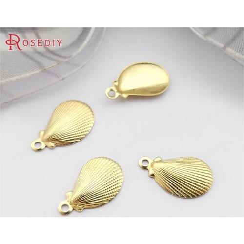 30577)100PCS 12.5x7.5MM Not plated color Brass Small Shell Charms Pendants Diy Jewelry Findings Accessories Wholesale