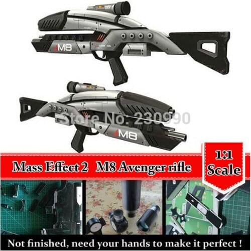 Mass Effect 2 M8 Avenger Rifle 1:1 Scale 3D Paper Model Cosplay Kits, Kid Adults' Guns Weapons Paper Models Handmade Toys