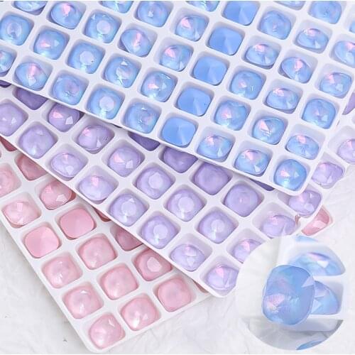 8mm Square Shape Nail Stones Korean Style Nail Art Glass Crystals New Design Mocha Color Rhinestones Pointback Rhinestones