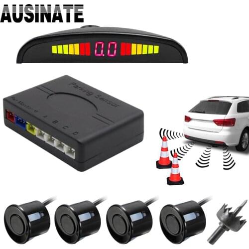 Auto Parktronic Car Parking Sensor With 4 Sensors Radar Monitor Detector System Backup Reverse Car Parking Kit LED Display