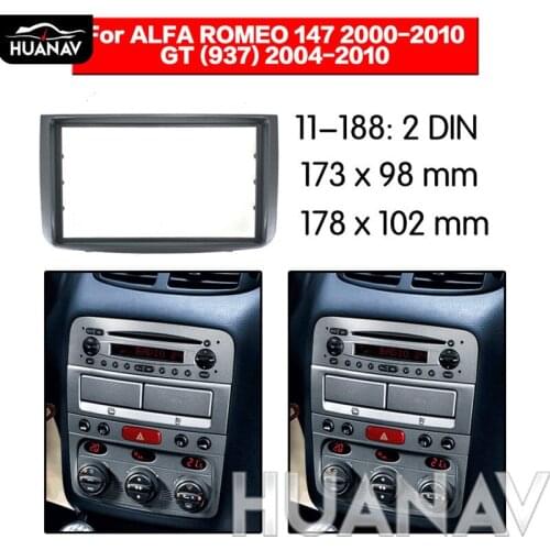 HUANAV Car Radio stereo Fitting installation adapter fascia For 2000-2010 ALFA ROMEO 147 Multimedia radio frame Audio Fascias