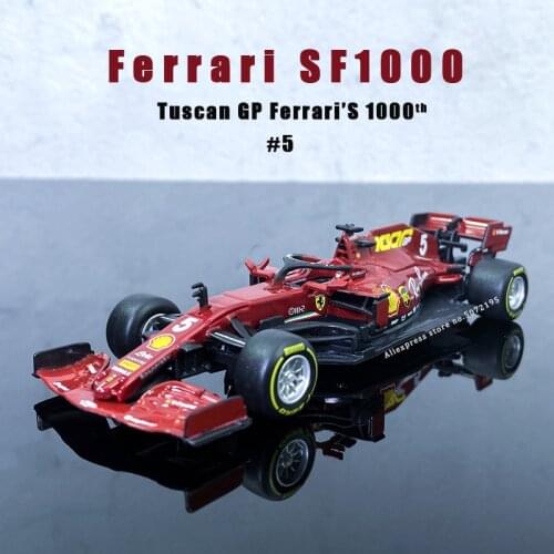 Bburago 1:43 2020 Ferrari F1 SF1000 #5 #16 Ferrari Team 1000 Memorial racing formula static simulation alloy car model Toys
