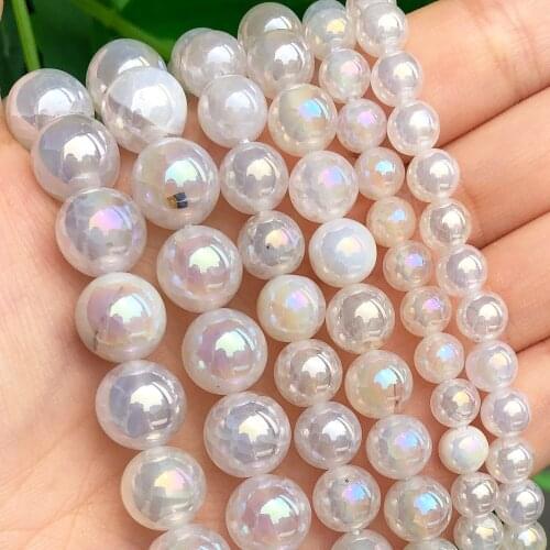 AB Color Plated Cracked Dragon Fire Agates Metallic Coated Beads Natural Stone Loose Bead for Jewelry Making DIY Bracelet 15