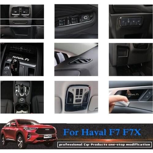 Drawing Black Accessories Interior Stainless Steel Decroation Cover Trims For Haval F7 F7X 2019 2020