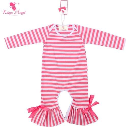 Kaiya Angel New Born Baby Clothes Fall Winter Clothes Christmas Baby Clothes Jumpsuit Toddler Pink White Stripe Romper 5pcs/lot