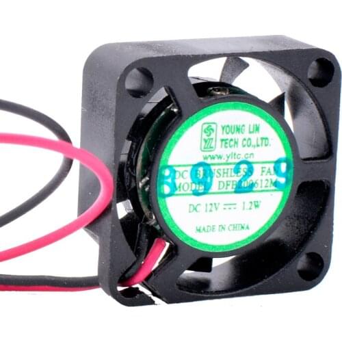 DFB200612M 2cm 20mm fan 20x20x6mm DC12V 1.2W 2 wires double ball bearing Mini ultra-thin cooling fan for router projector