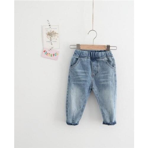 Boys Jeans 2020 Spring Autumn Girls Trousers Children Casual Pants Solid All-match Kids Denim Pants Boys Clothes 1 to 7 Years