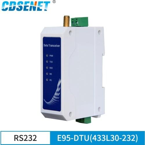 E95-DTU(433L30-232) 30dBm 433MHz RS232 Wireless Module LoRa Spread Spectrum Long Distance Anti-Interference Modbus Din-Rail
