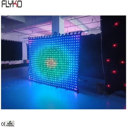 Flyko Professional lighting P80mm 2x2.5m LED video curtain wedding decoration DJ Booths Stage Backdrops