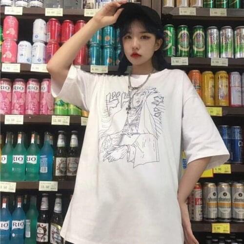 Tshirt Print Short Sleeve black Tops Tees Fashion Casual T Shirt Women Clothing T-shirts dropshipping New Harajuku Gothic Female