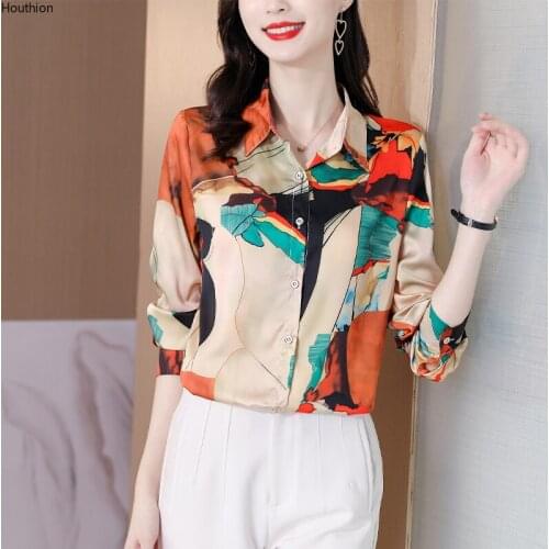 Женские шелковые рубашки Houthion China At AliExpress