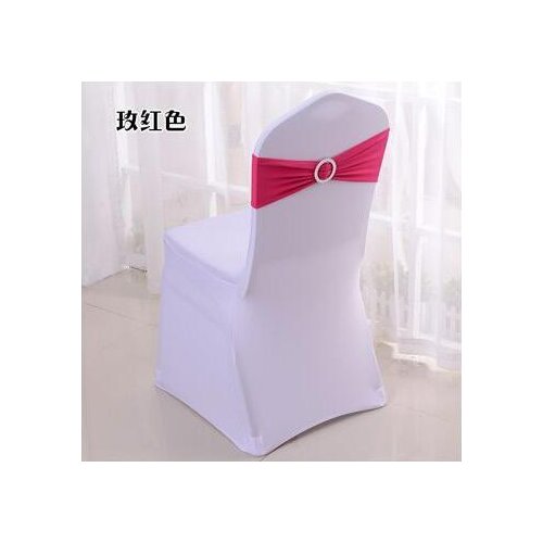 Hot Sale Spandex Bands Lycra Band Chair Covers With Crystal Round Buckle For Wedding & Banquet