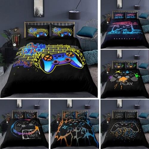 HD Digital Game handle Print 6 style Bedding Sets Duvet Cover+ Pillowcase 2/3pcs Single Twin Queen King Bed set US/AU/EU Size