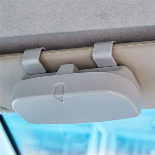 Car Glasses Box Grey Interior Sun Visor Sunglasses Storage Case Holder Stand Box ABS Plastic Universal