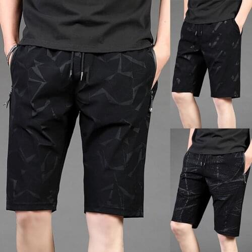 Men Casual Heatproof Anti-static Quick Dry Drawstring Beach Shorts Fifth Pants