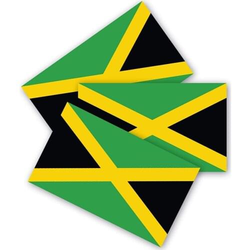 Jamaican Flag Bumper Stickers 3 Pieces Are Made of Durable Waterproof Material, Motorcycle Helmet Trunk Vinyl Stickers