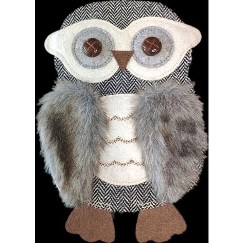 Clothing diy embroidery animal patch deal with it 24cm owl plush biker patches for clothes flower stickers fabric free shipping