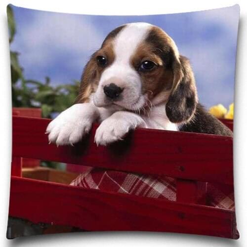 Home Decor Natural Design Colorful Animal Cushion Cover 5 Size 9 style to Choose Dog Pattern Cotton Polyester Pillow Case