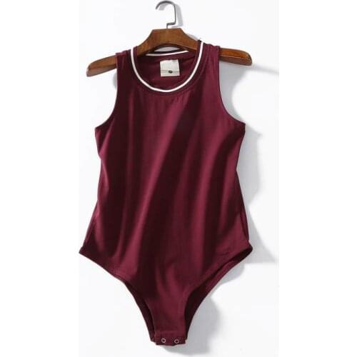 2018 New Fashion Women Spring Summer Bodysuits Lady Round Neck Slim Sleeveless Rompers Womens Jumpsuit Macacao Feminino Overalls