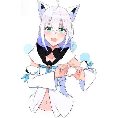 Personality Hololive Shirakami Fubuki Funny Car Stickers Personality Waterproof Air Conditioner Decal Decor Apply To Car Window