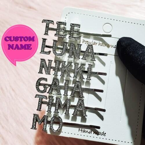 Personalized Name Hair Clips for Kids Girls Hair Jewelry Bobby Pins Custom Childrens Hairgrips Accessories Personalized Gifts