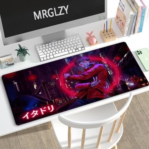 MRGLZY Hot Anime Jujutsu Kaisen Large Mouse Pad Yuji MousePad Computer Gaming Peripheral Accessories Multi-size Desk Mat for LOL