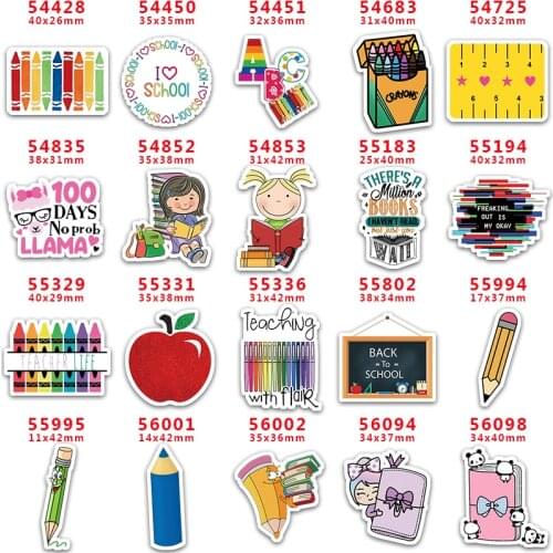 DIY Craft Supplies Sewing Accessories Cartoon Back To School Printed Planar Resins Mold 30 Pieces. PR-54428