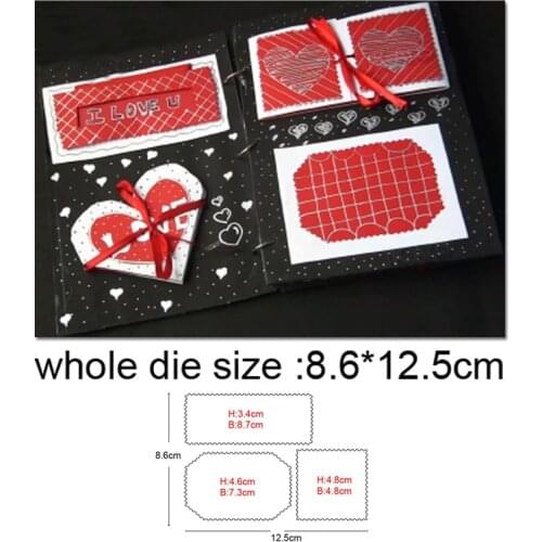 Heart Rectangle Frame Metal Die Cut 2020 new Craft Cutting Die stencils For Scrapbooking Embossing Paper Card Album