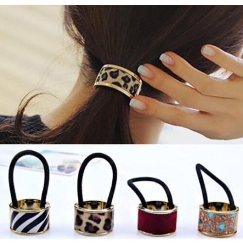 Woman Scrunchy Punk Ponytail Holder Plastic Crystal Gum for Hair Ring Elastic Hair Band Simple Hair Accessories
