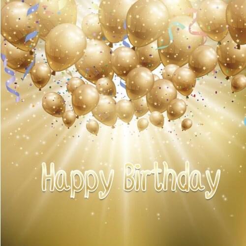 Happy Birthday Gold Glitter Backdrop For Photography Balloons Spark Twinkle Star Party Decoration Supplies Photo Background